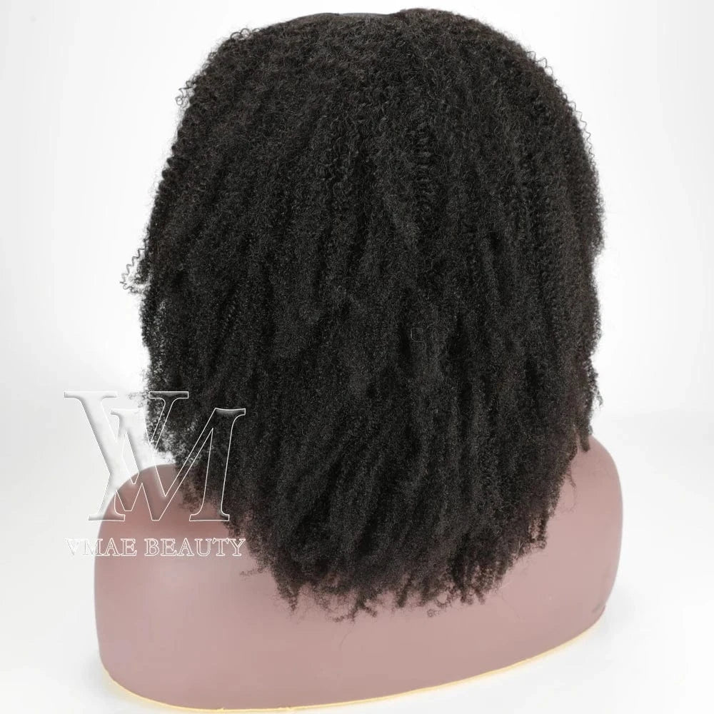 10 Inches / 4C 130density VMAE Mongolian Raw Virgin Cuticle Aligned Wigs 4A 3A 3B 3C Afro Kinky Curly U V Part Human Hair Wigs for Black Women