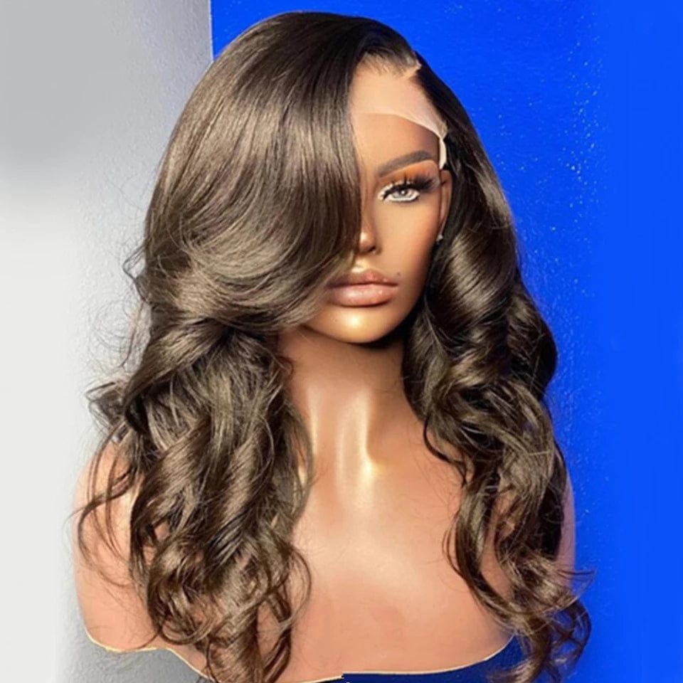 10 Inches / as pic color 130% density Side Part Body Wave Human Hair Wigs Pre Plucked High Density Brazilian Remy  5x5 Lace Closure Wig Bleached Knots Natural Black