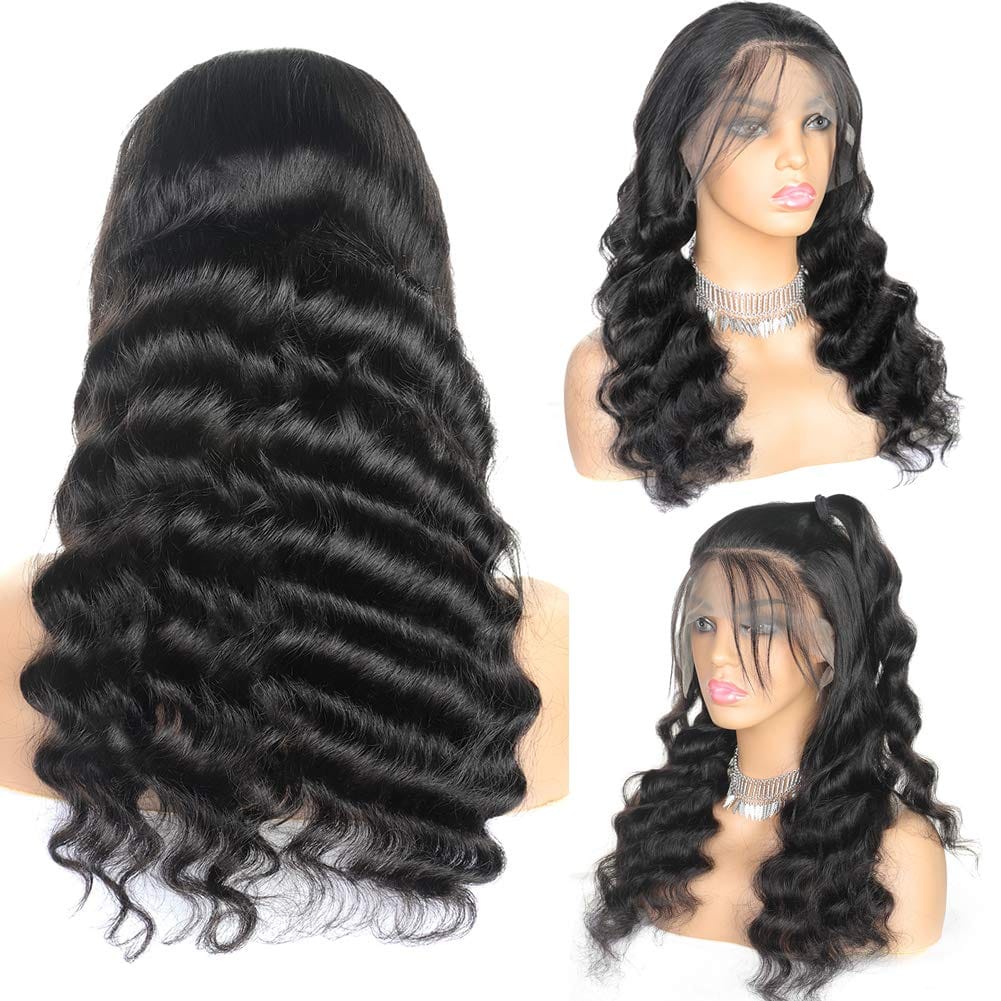 10 Inches / loose wave Wig 13x4 Lace Front Human Hair Wigs Pre Plucked Hairline Brazilian Remy Body Wave Human Hair Wigs for Women