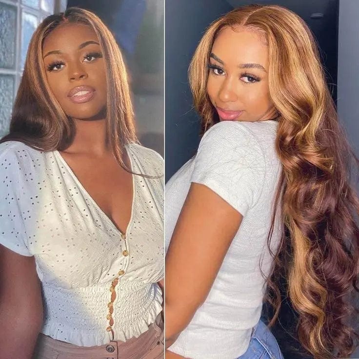 10 Inches / Piano color 2022 13x5x1 T Part straight/body wave