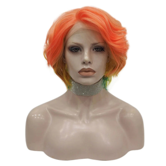 10 Inches / S56-2166-GL Celebrity Wig Short Cut blended color Daily life Wearing futura Henlon fiber Synthetic Lace front Wigs
