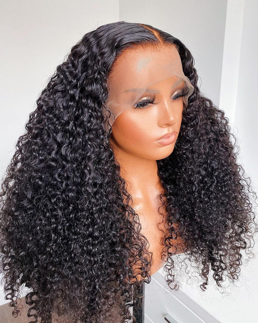 10 Inches / t part lace wig Burmese Raw Virgin Hair Jerry Curly Lace Front Wig Human Hair Deep Part Jerry Curl Weave Short Wig Kinky Curly Wig Lace Front