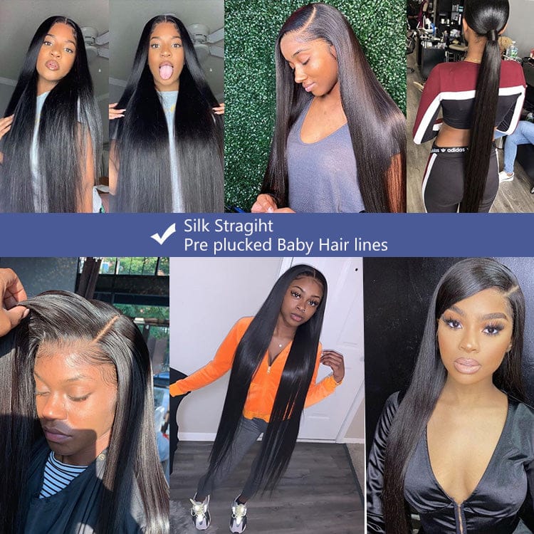 10 Inches / T part lace wig Invisible Knots Straight human hair 13X6 Full Lace Frontal Wig 100% Virgin human bone silky straight virgin human Hair Wig
