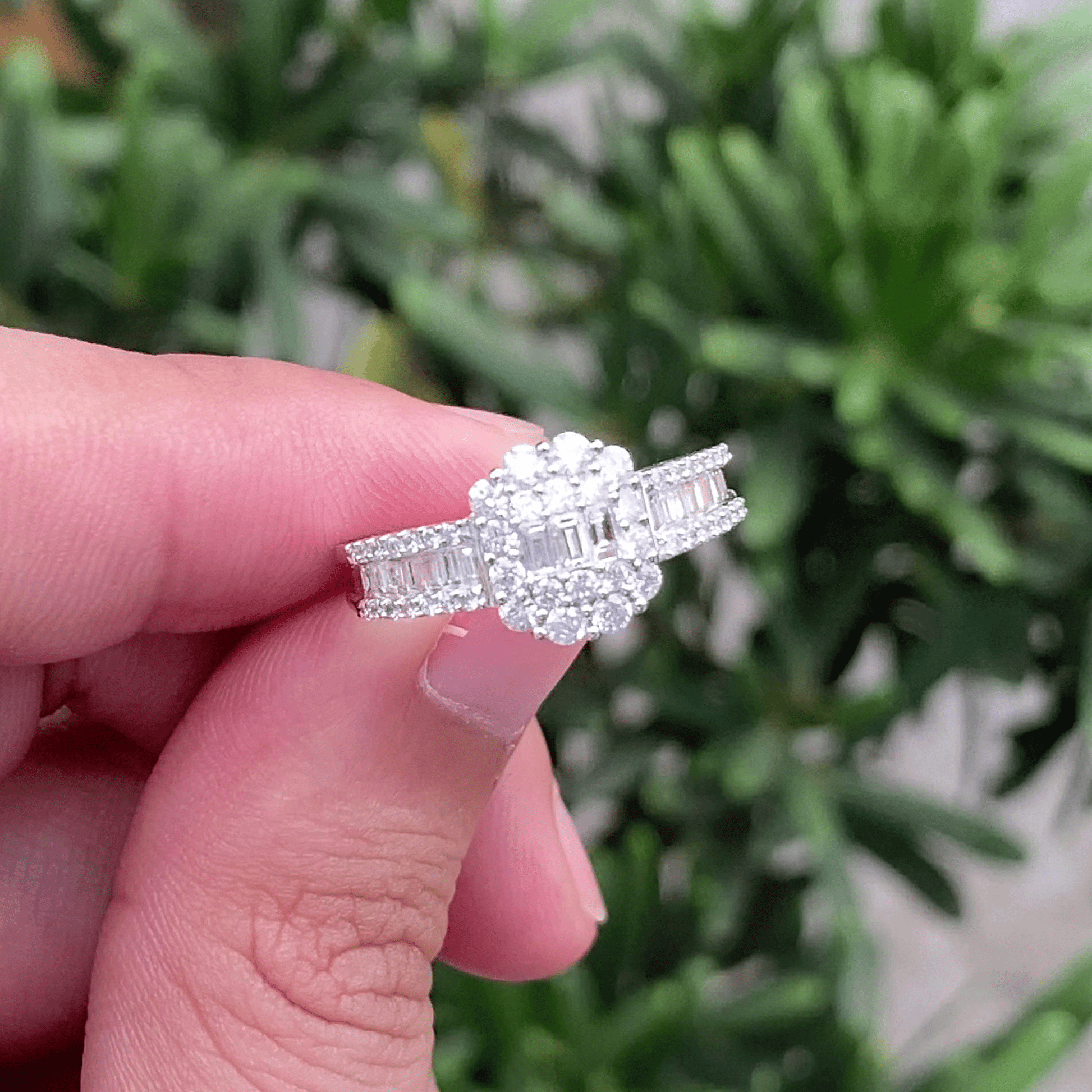 10 / Natural Diamond oem jewelry natural diamond 18k real gold custom rings jewelry for women