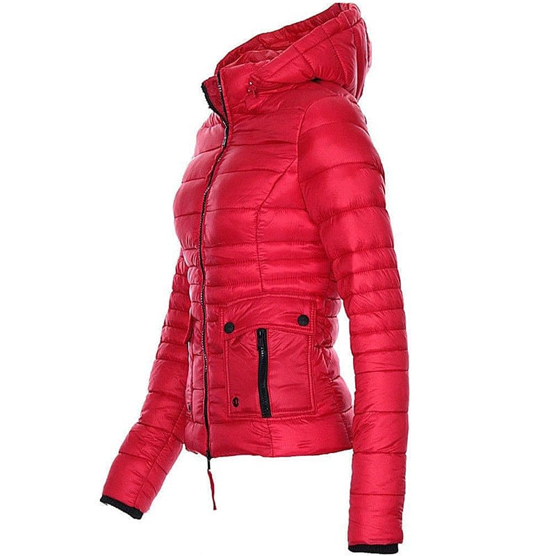 10%OFF S-3XL Winter women's cotton coats short slim solid color cotton jackets warm zipper hooded cotton coats