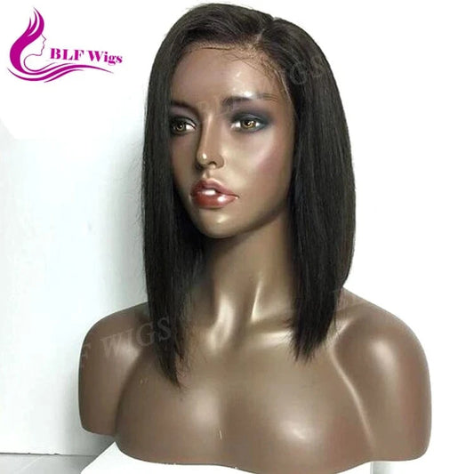 100 Percent Brazilian Human Hair Short Wigs Bob Style Virgin Remy Hair Silk Top Full Lace Wigs