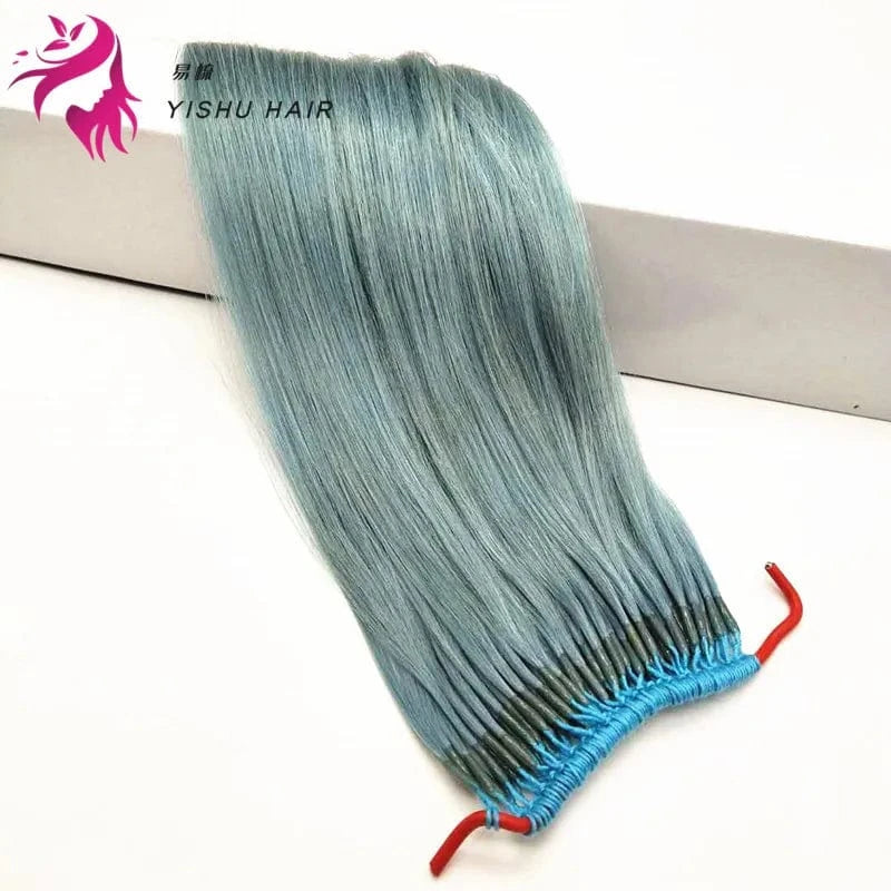 100% raw virgin remy hair with full cuticle aligned double I-tip hair extensions human hot sell in korea