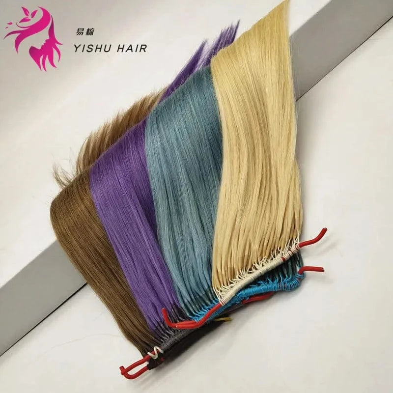 100% raw virgin remy hair with full cuticle aligned double I-tip hair extensions human hot sell in korea
