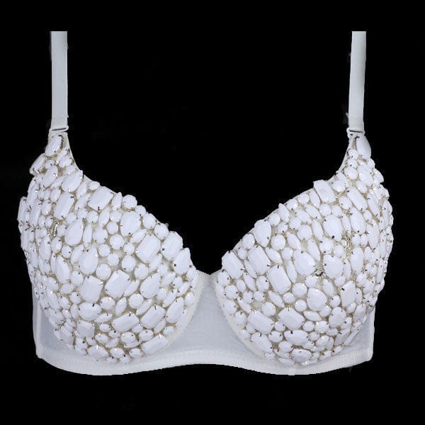 105H / White / 36 Custom OEM Crystal Underwear Lingerie Backless Beautiful Push Up Bra For Ladies Girls Woman