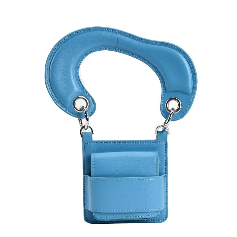 11*11*3cm / Blue CARTER LISA Candy Color Geometry  Messenger Bag Cute Mini Crossbody For Women Purses Solid PU Handbags