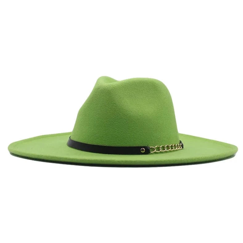 11 fashion sombrero cap hat  multi-color felt women fedora hats wholesale with chain belts