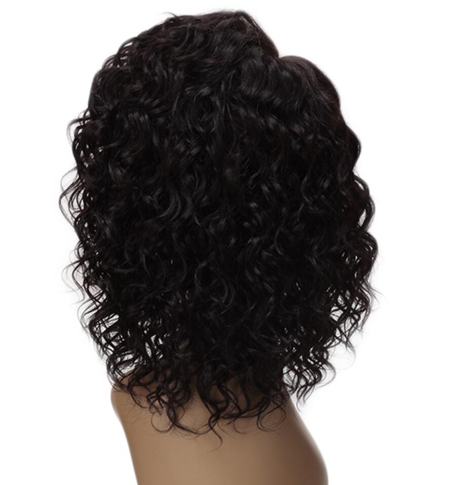 12 Inches / 1B sleek high quality wholesale hot selling luxury Brazilian Remy water wave HD U Part Lace Front Wigs human hair wig for women