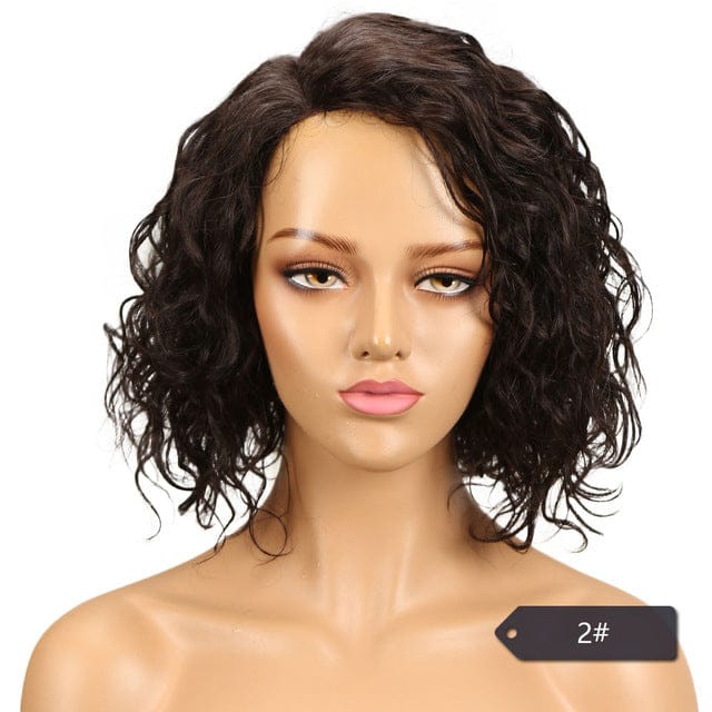 12 Inches / 2 Hot Selling Brazilian Virgin Remy Short Afro Kinky T Part Lace Wig 100% Human Hair Wigs With Baby Hair How Shine Hair Wig