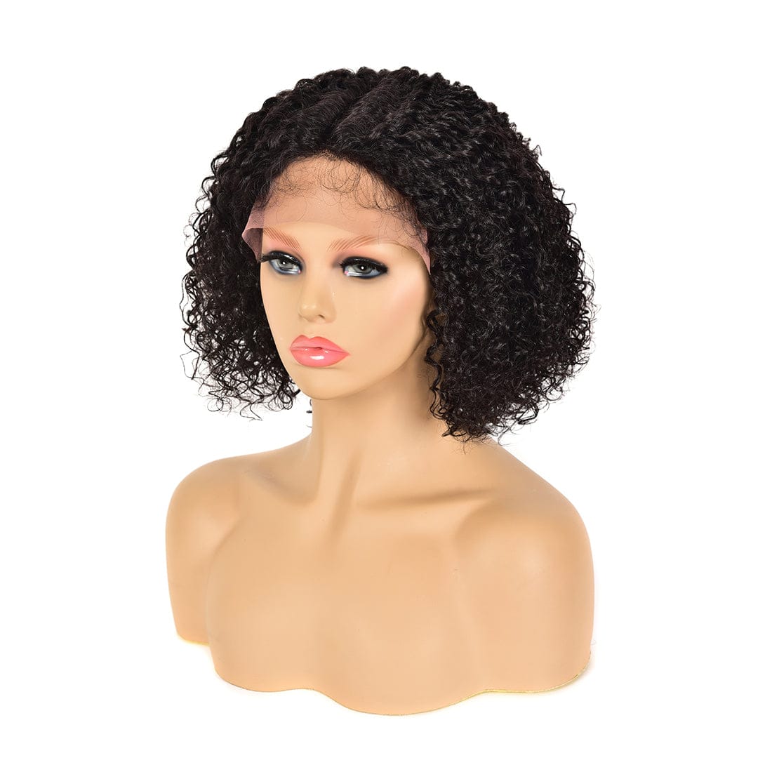 12 Inches / 9135-1b YBR Wholesale New Trends Transparent HD Thin Swiss Lace Frontal Cuticle Aligned Pre Plucked Human Hair Lace Frontal Curly Wigs