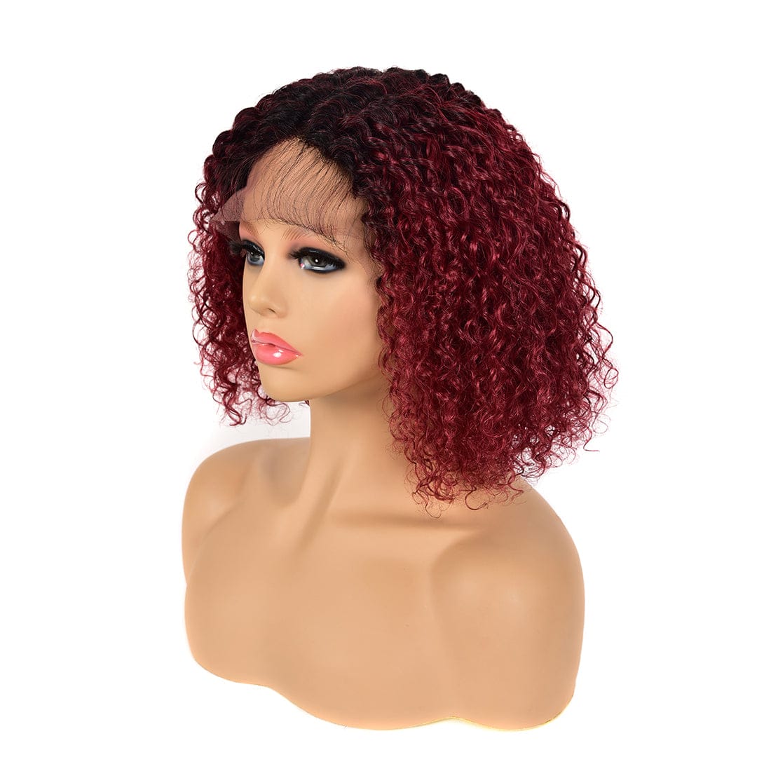 12 Inches / 9135-1b99j YBR Wholesale New Trends Transparent HD Thin Swiss Lace Frontal Cuticle Aligned Pre Plucked Human Hair Lace Frontal Curly Wigs