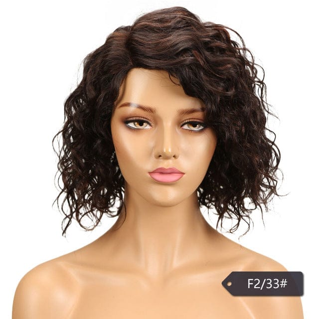 12 Inches / F2-33 Hot Selling Brazilian Virgin Remy Short Afro Kinky T Part Lace Wig 100% Human Hair Wigs With Baby Hair How Shine Hair Wig