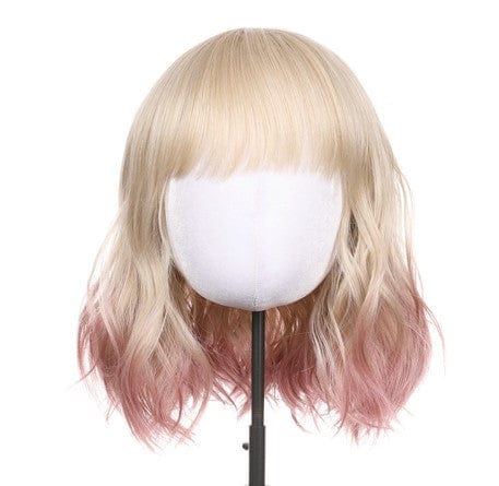 12 Inches / LTT PKGD1/ 56D sleek wholesale short cheap glueless made machine wig for women heat resistant fiber body wave non lace wig synthetic hair wigs