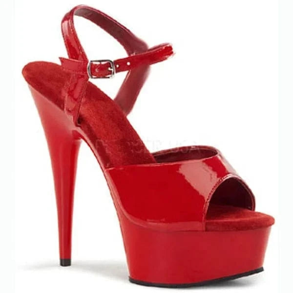 12 / Red Fashionable and sexy individual character lady is tall waterproof platform is open toe ankle belt shoe high-heeled shoes