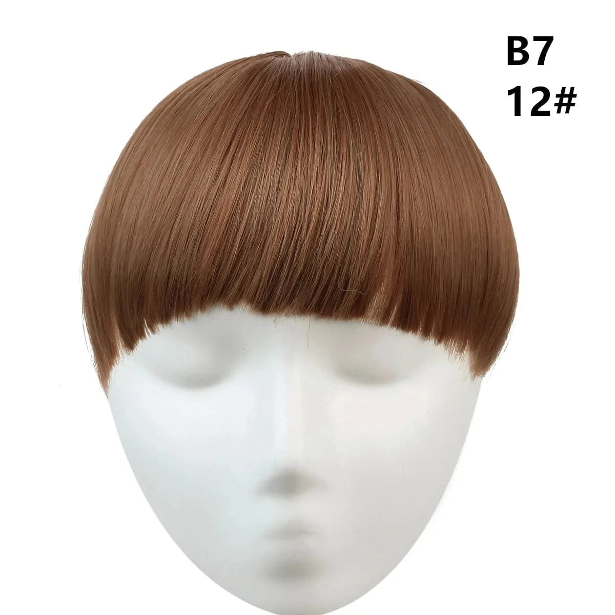 12# SARLA 8'' high quality synthetic fiber Natural Looking One Piece Straight Short  Hair Bangs For  Women
