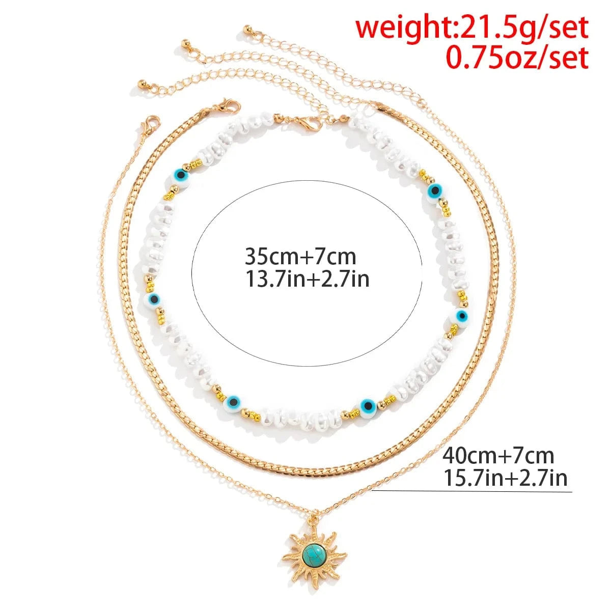13+19 inches / 1 necklaces charm gold  jewelry sets quality natural turquoise alloy jewelry for women