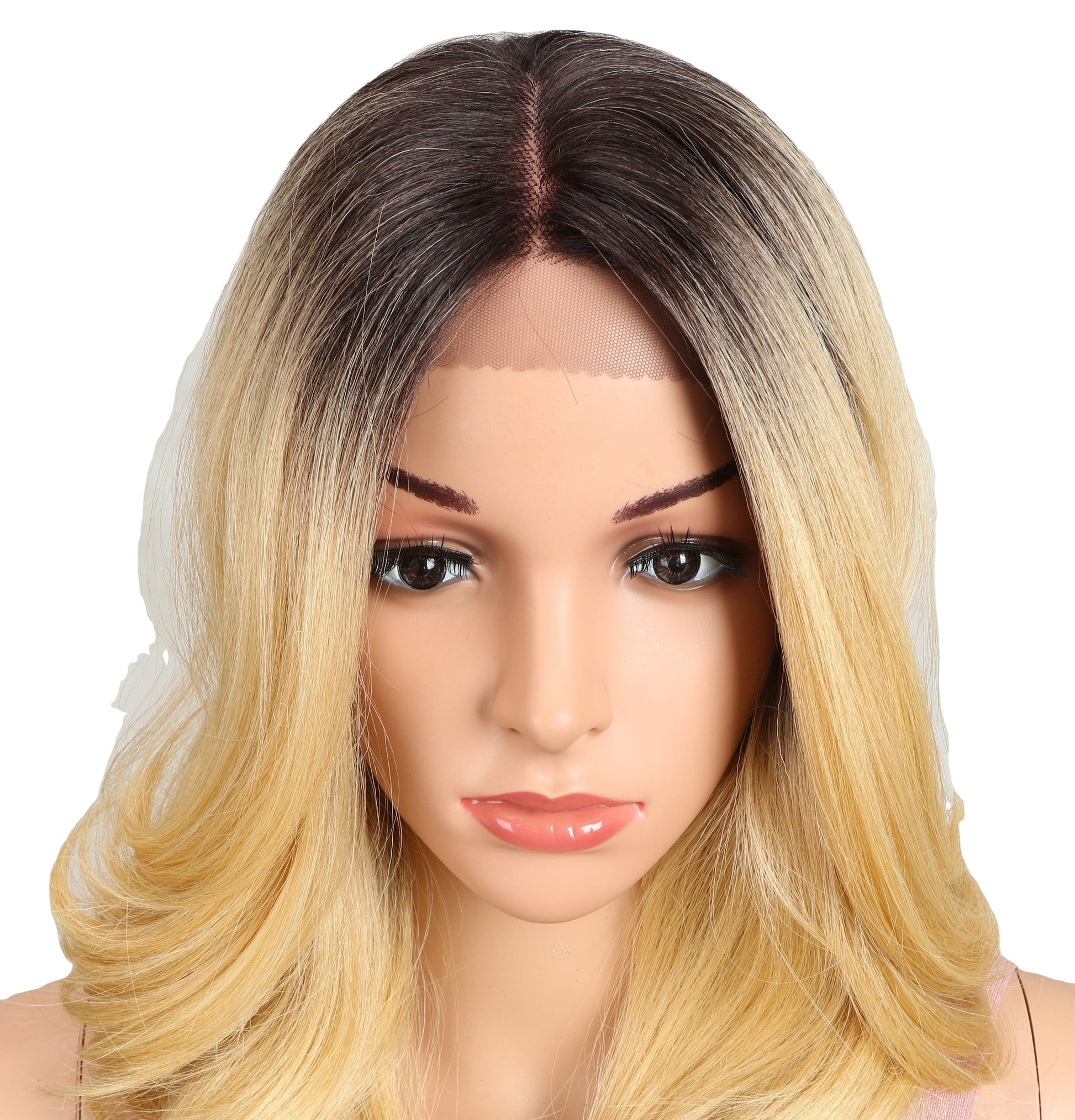 13*4 lace body wave wig sleek wholesale high temperature blond ombre heat resistant body wave lace front wig Synthetic Hair Wigs