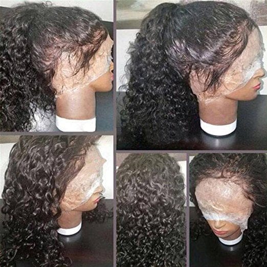 130%density 360 Short water wave Human Hair Front Lace Wigs, Braided Wigs For Black Women