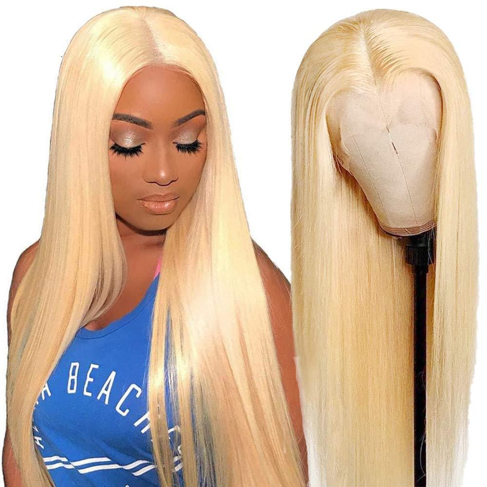 13x4 Stock 613 Blonde human hair brazilian pre pluck hd swiss transparent lace closure front frontal wig