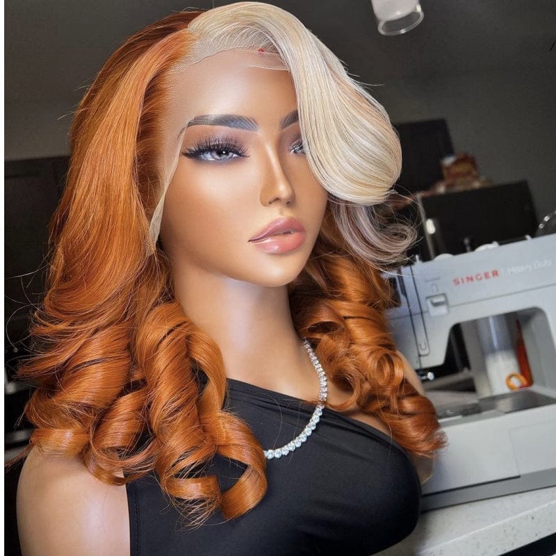 13x6 hd human hair lace front wig highlights color virgin human hair braided wigs lace front wigs for black women