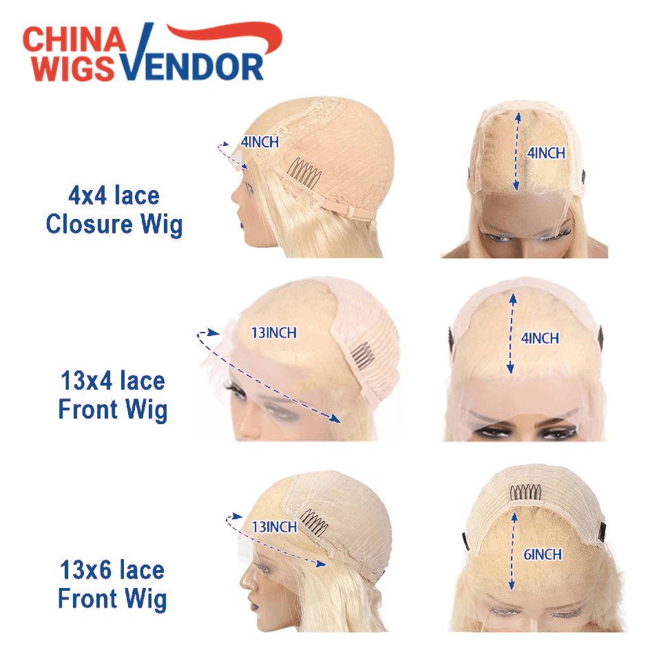 13X6 Ombre Blonde Wave Human Hair Lace Wigs Preplucked Lace Frontal Wig HD Transparent 613# Straight Glueless Lace Wigs 14-28