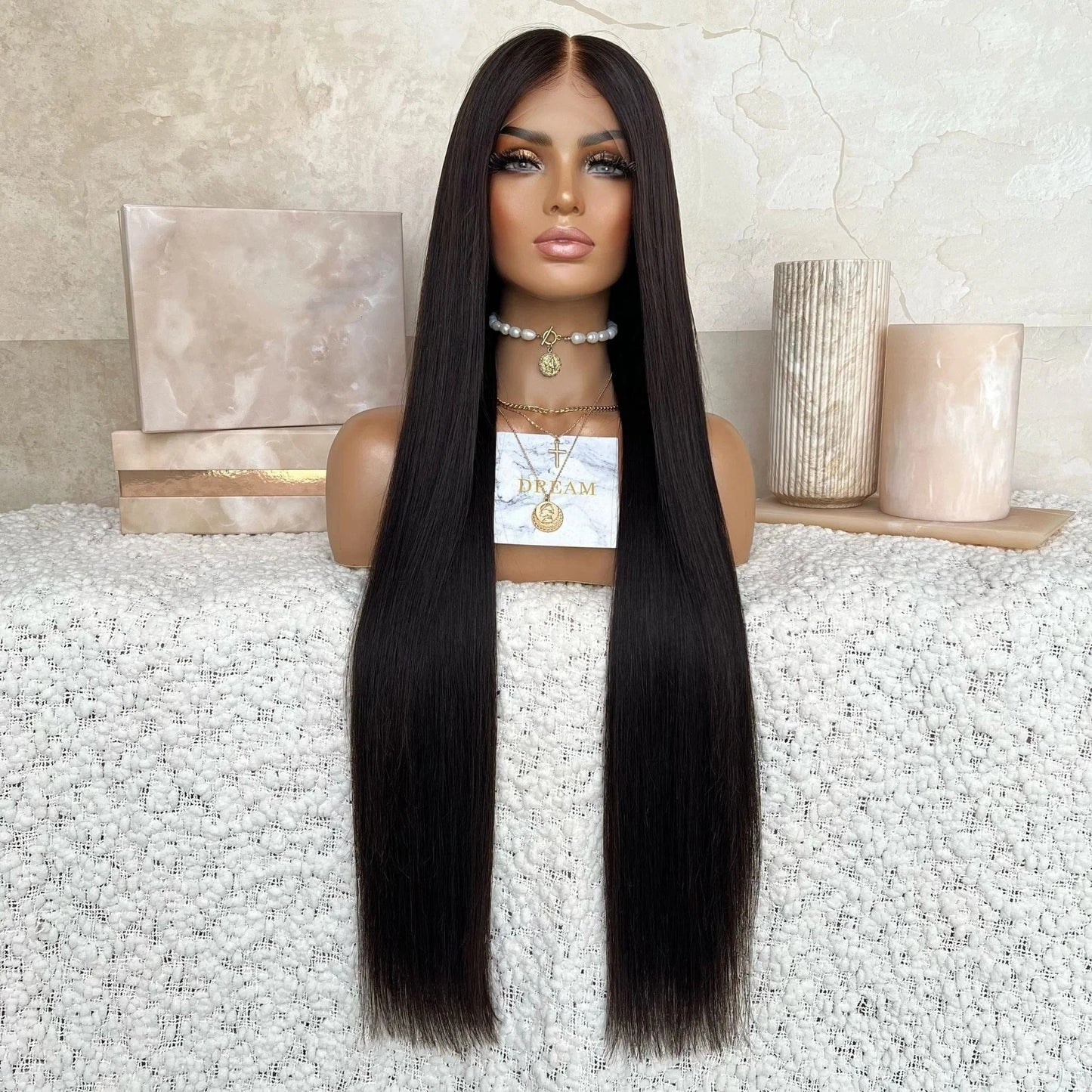 14 Inches / #1B 150% Density Freedom Long Natural 1b 613 60 Color Bone Straight Pre Plucked Virgin Remy Cuticle Human Hair Lace Front Wigs