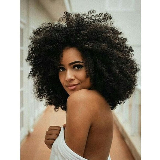 14 Inches / 1B kinky premium fiber with headband 613 hardfront high temperature deep wave  long curly synthetic wig