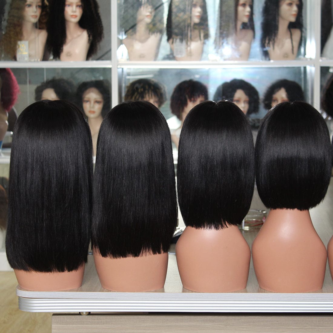 14 Inches / 1B# YBR Wholesale Brazilian Hair Virgin Human Hair T Part Lace Front Wigs 13x1x4 Swiss Lace Short Gray Bob Wig Silky Straight Wigs