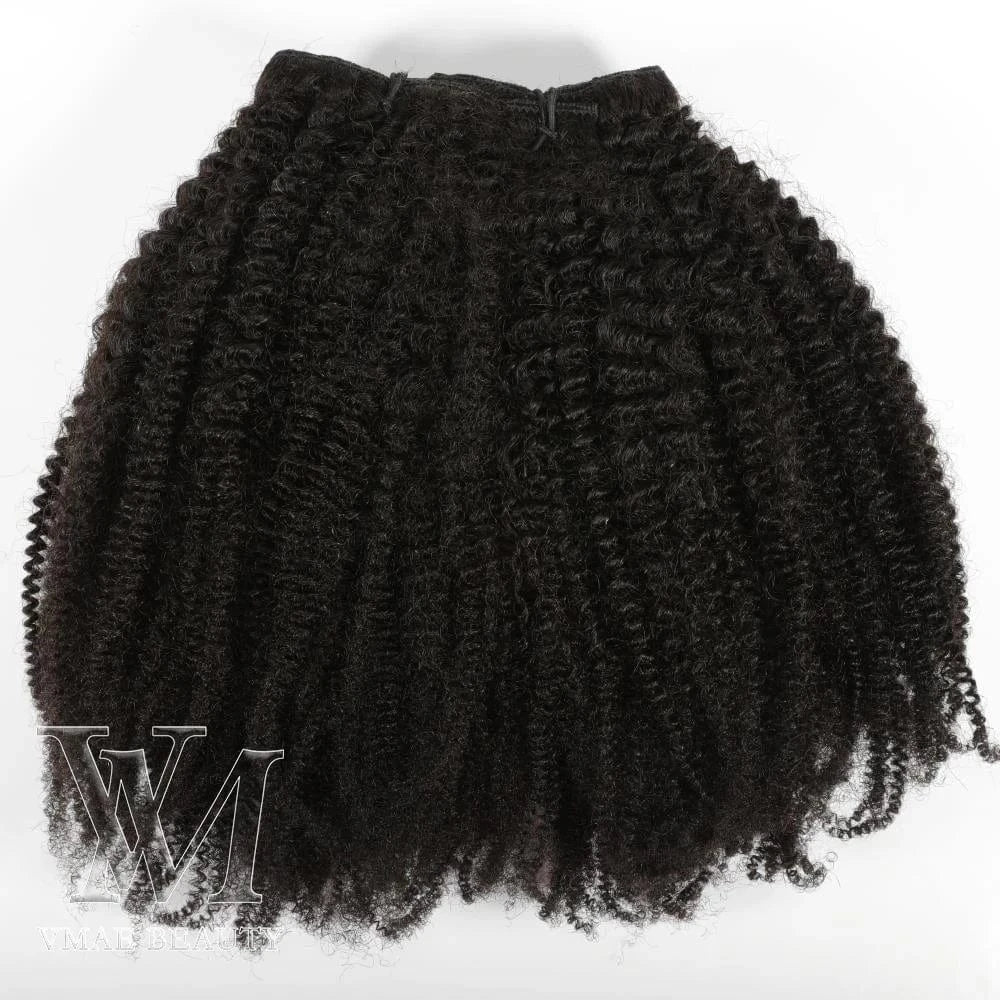 14 Inches / 4B 100g VMAE Good Quality Factory Directly Virgin Cuticle Aligned Hair Clips Human Extensions Clip In Kinky Clip Ins 4a 4b 4c Hair