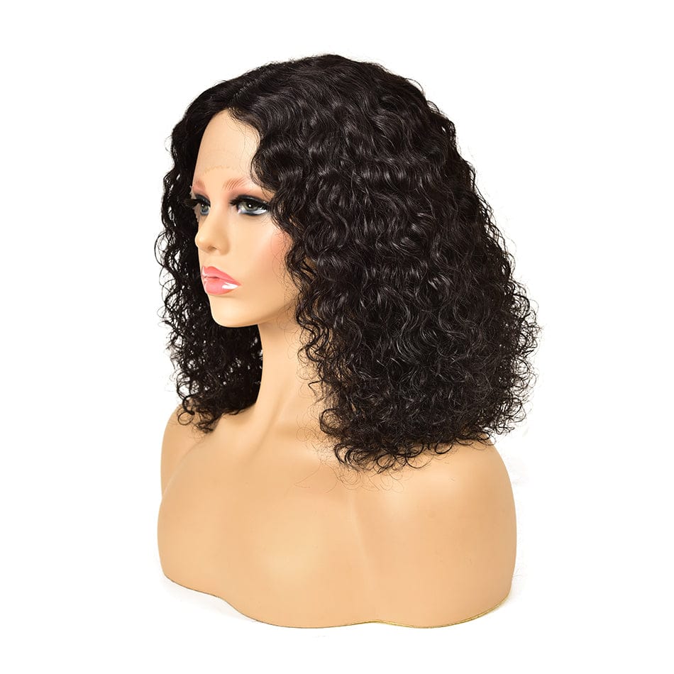 14 Inches / 9143-1b YBR Wholesale New Trends Transparent HD Thin Swiss Lace Frontal Cuticle Aligned Pre Plucked Human Hair Lace Frontal Curly Wigs