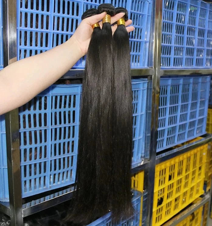 14 Inches / 9A Straight Wholesale Hot Sale China Suppliers Raw Indian Hair 1b Black Straight Salon Hair Extension