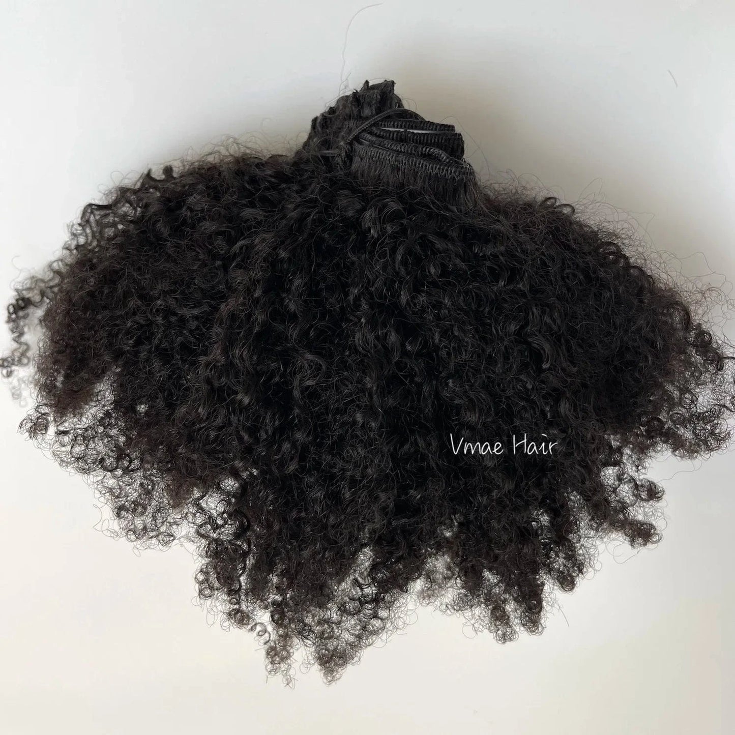 14 Inches / Afro Curly A VMAE Best Quality Mongolian Raw Virgin Natural Black 100g Natural Black Afro Kinky Curly Clip In Extension Human Hair