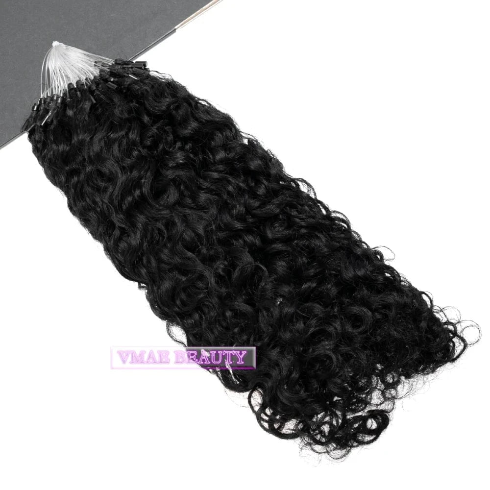 14 Inches / Afro Kinky Curly Vmae Hot Selling High Quality Brazilian Hair 100g Virgin Afro Kinky Curly Keratin Micro Loop Ring Styled as 3B 4A 4B 4C Curl