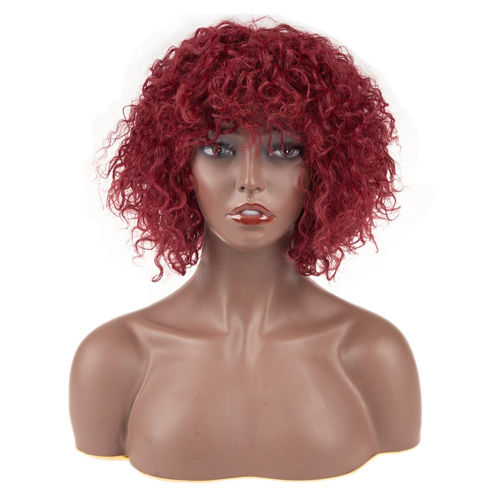 14 Inches / C118 Cheap Afro Kinky Curly Wig sleek quality High Temperature  Heat Resistant Cosplay kinky curl Synthetic Hair Wigs for women