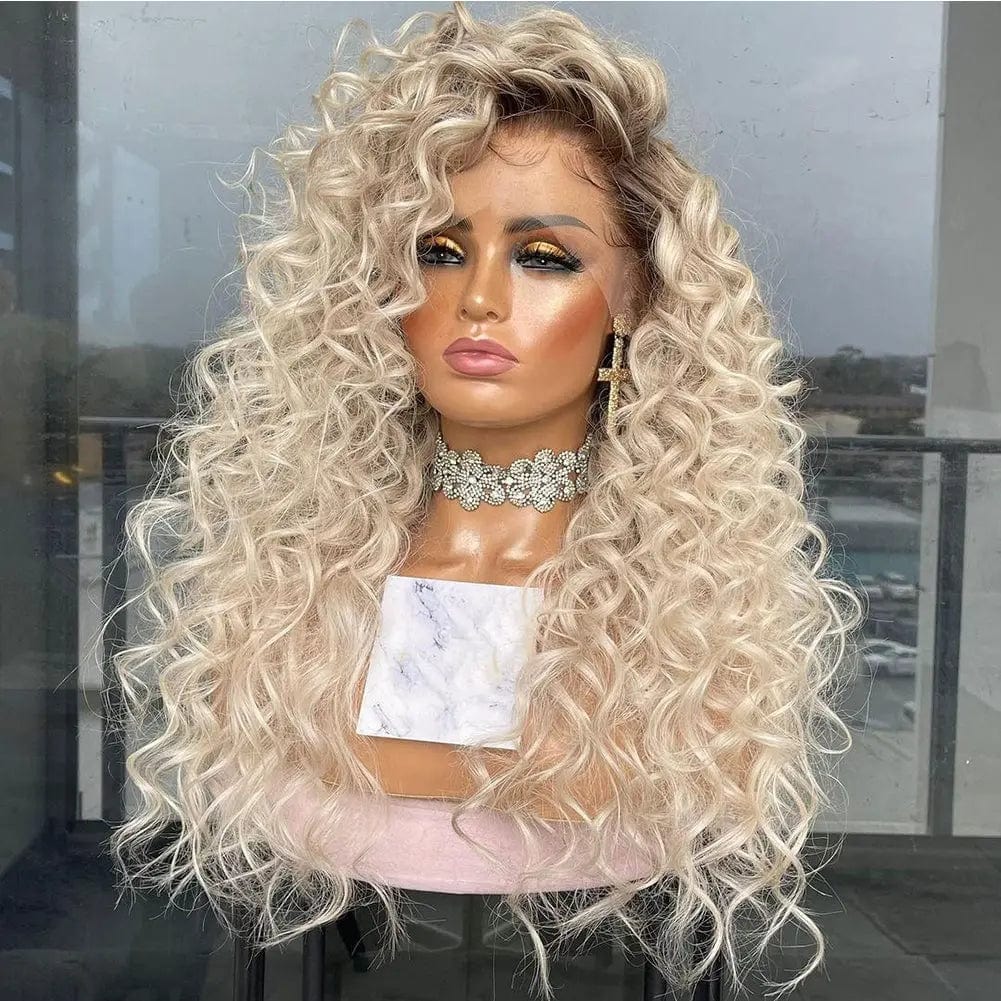 14 Inches / Color 2 Wholesale Highlight Ash Brown Natural Wave 12A European Natural Human Hair Lace Front Wigs
