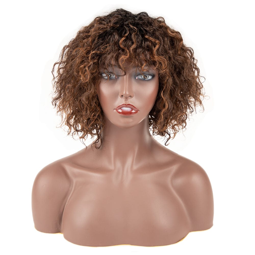 14 Inches / DYPNT 1B/C4M/C30D Cheap Afro Kinky Curly Wig sleek quality High Temperature  Heat Resistant Cosplay kinky curl Synthetic Hair Wigs for women