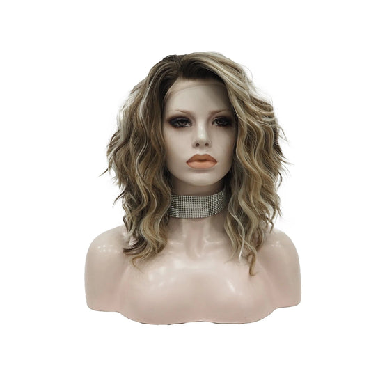 14 Inches / N17-2112-02-GL Celebrity 14inch ombre natural color short curly WigCosplay Premium Synthetic Wigs Futura Heat Resistant Synthetic Hair Wig