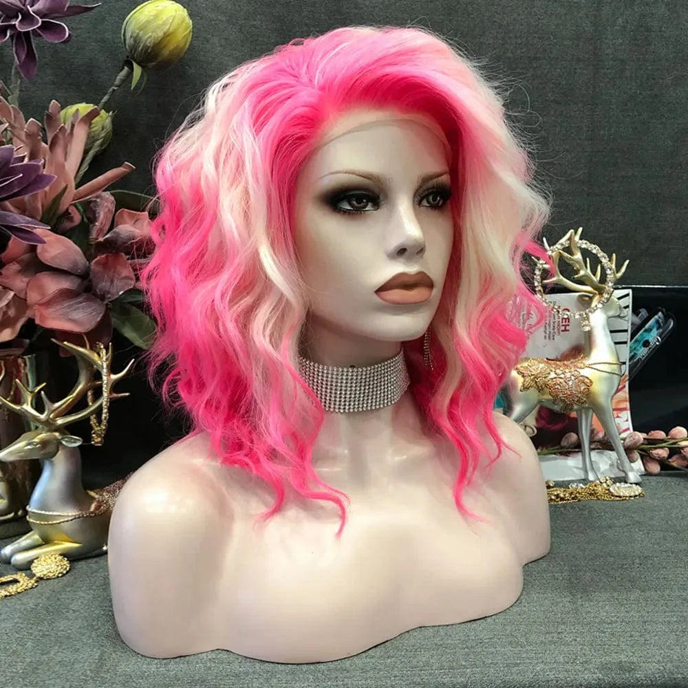 14 Inches / N17-C157-GL Celebrity 14inch dyed color short curly WigCosplay Premium Synthetic Wigs Futura Heat Resistant Synthetic Hair Wig