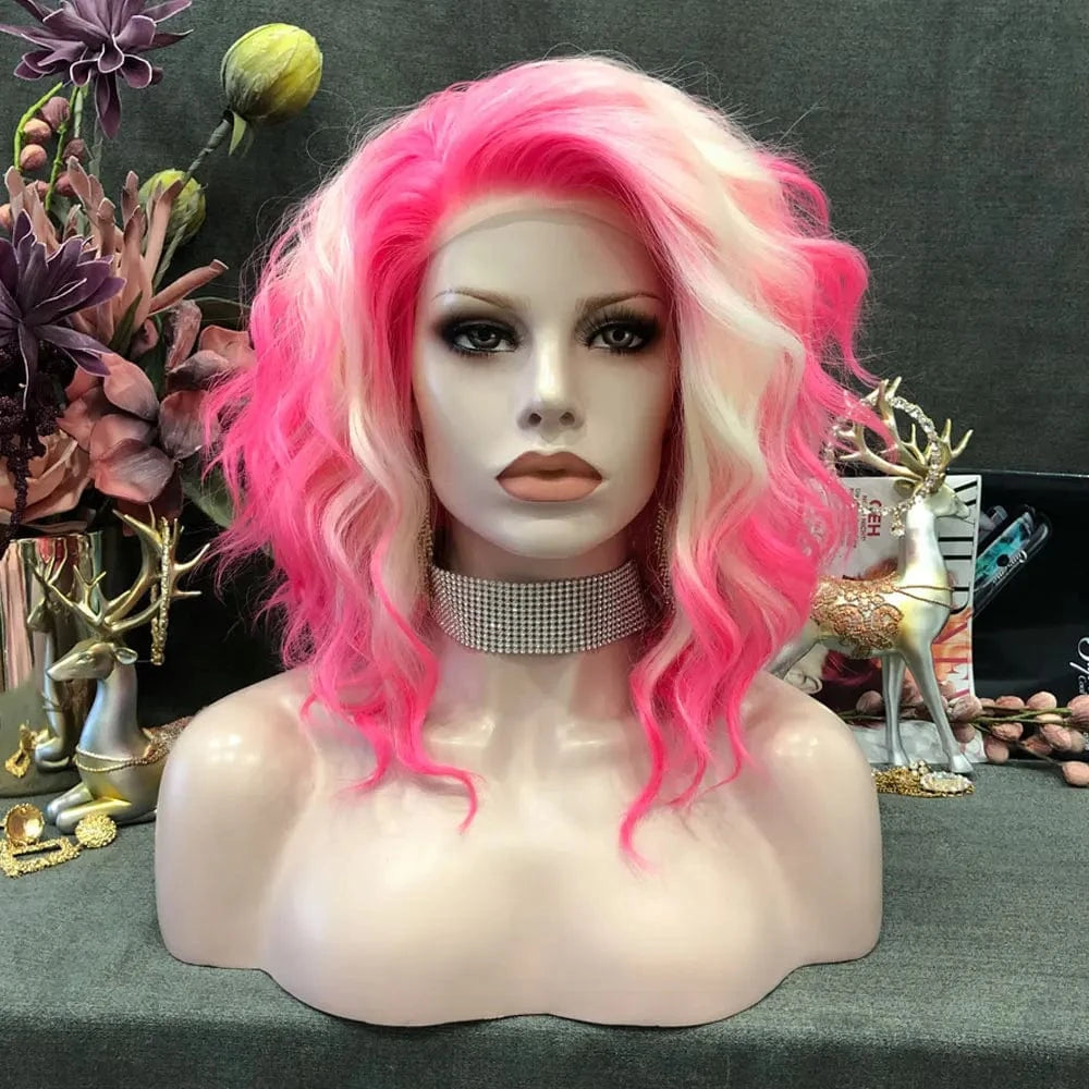 14 Inches / N17-C157-GL Celebrity 14inch dyed color short curly WigCosplay Premium Synthetic Wigs Futura Heat Resistant Synthetic Hair Wig