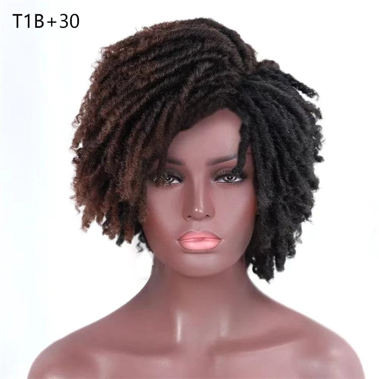 14 Inches / T1B+30 Multi Colored Magic Afro Kinky Curly Wigs With Fringe Women's Short Grey Synthetic Hair Wigs