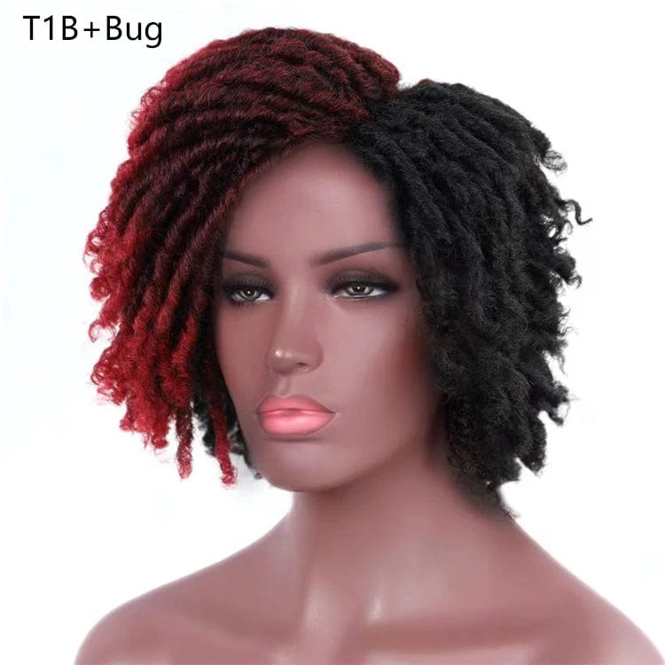 14 Inches / T1B+Bug Multi Colored Magic Afro Kinky Curly Wigs With Fringe Women's Short Grey Synthetic Hair Wigs