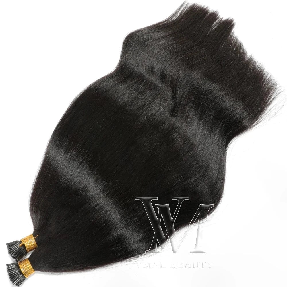 14 Inches / Yaki VMAE Brazilian Raw Virgin Afro 3B 3C Kinky Curly I Tip Keratin Hair Wave Pre Bonded Cuticle Aligned Remy Hair Extension