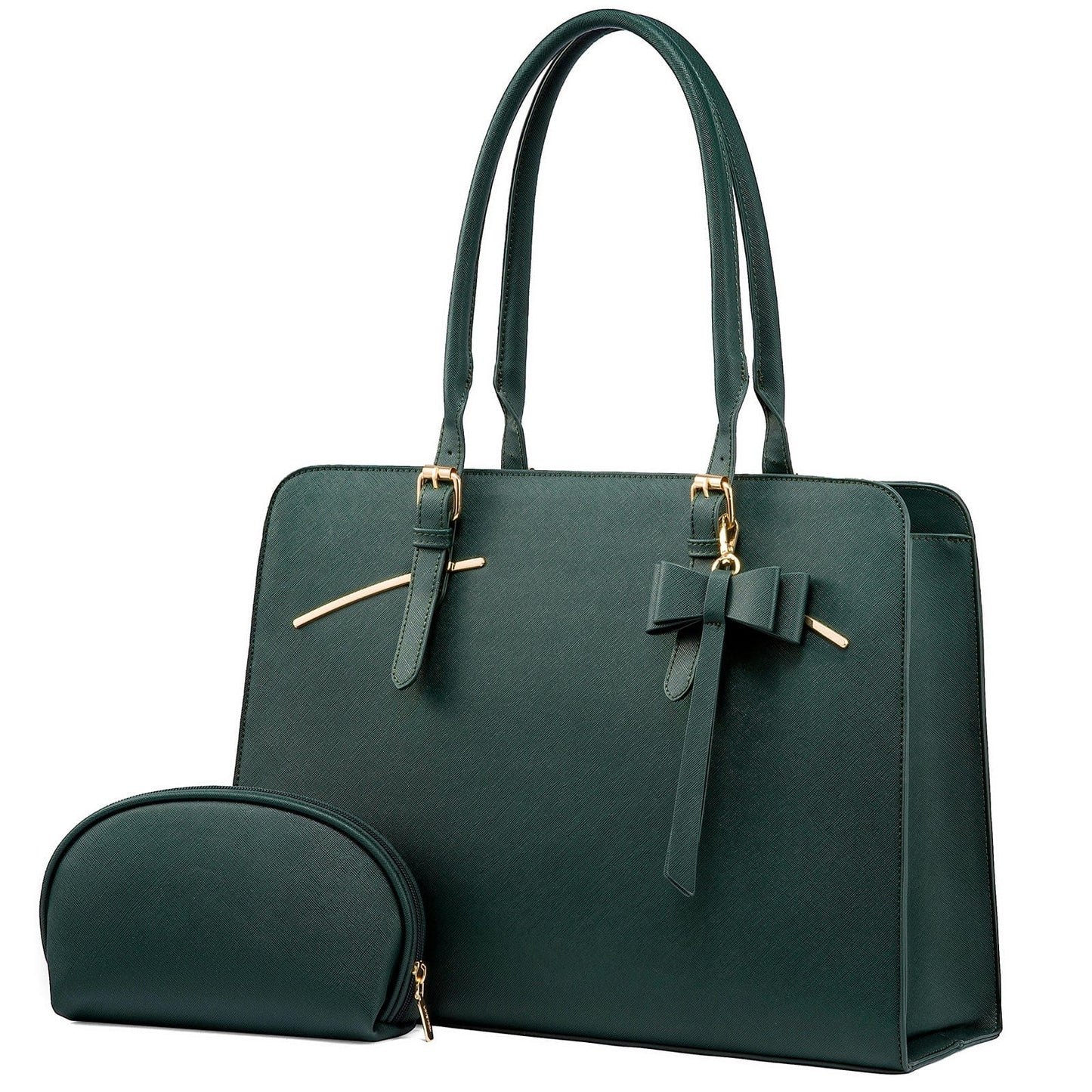 15.6'' / green LOVEVOOK 2022 Ladies Handbags Laptop Work Shoulder Tote Computer Bags Pu Leather Women Briefcase Laptop Bags