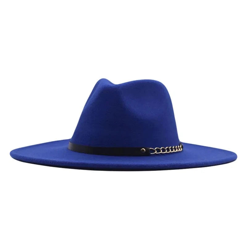 15 fashion sombrero cap hat  multi-color felt women fedora hats wholesale with chain belts