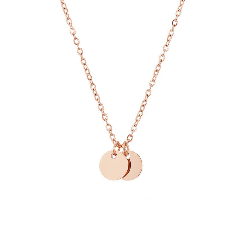 15MM Stainless Steel  Personalized  Laser Disk Necklace  Initials Necklace Letters Women
