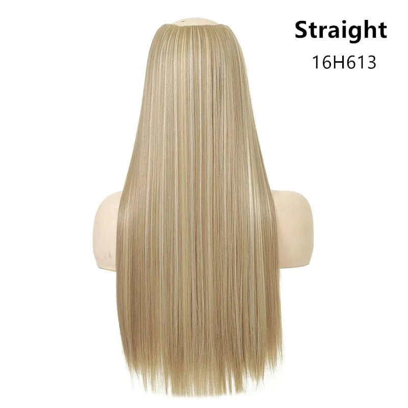 16 Inches / 16H613 SARLA 24" High Quality Hair Extension Supplies Best Synthetic Fiber Straight Clip In Hair Extensions Cheap U Part Wig For Women